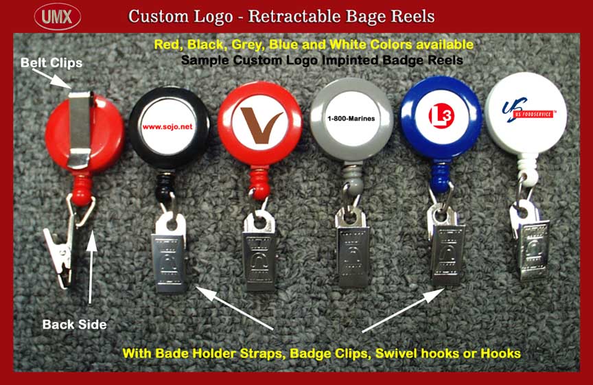 Custom Logo Retractable Reels for Name Badge holders or ID Card Holders