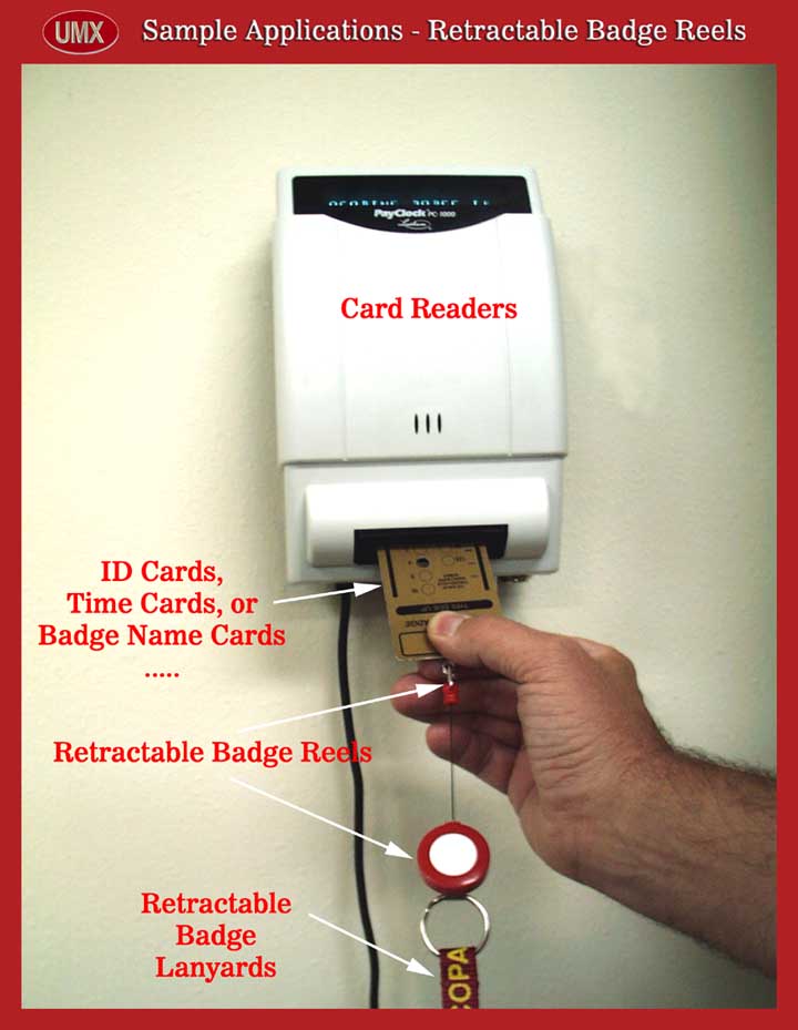 Samples - ID Card Readers with retractable ID Card Reels or Badge Holders