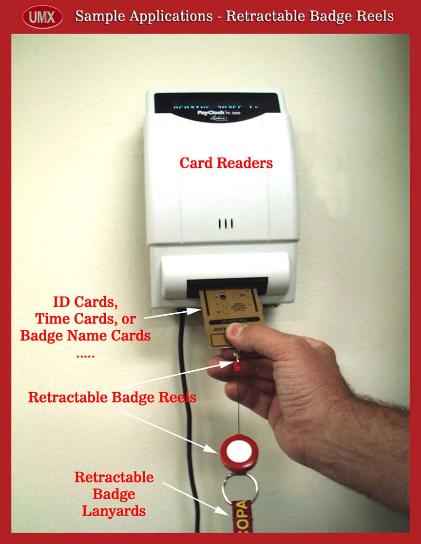 Samples - ID Card Reader with retractable ID Card Reel or Badge Holder