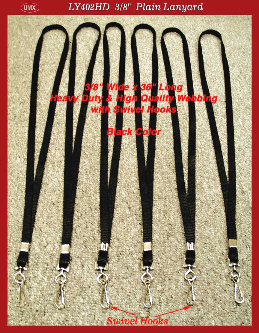 High-Quality and Heavy Duty Plain Lanyard - Black Color