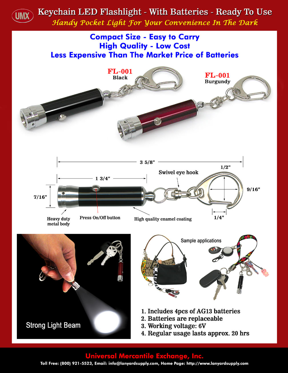 Compact Size Key Chain Flash Lights: A Handy Pocket Light For Keychains For Keychains - Easy to Carry.
