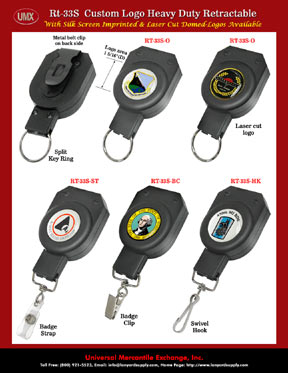 Big Logo For Heavy Duty Custom Imprinted or Laser Cut Logo Retractable Keychain Reels