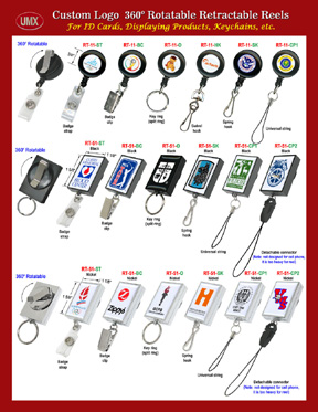 RT-12 and RT-51 Personalized Retractable Badge Reels with Personalized Themes.