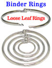 Metal Round Binder Rings, Book Rings or Loose Leaf Ring Binders