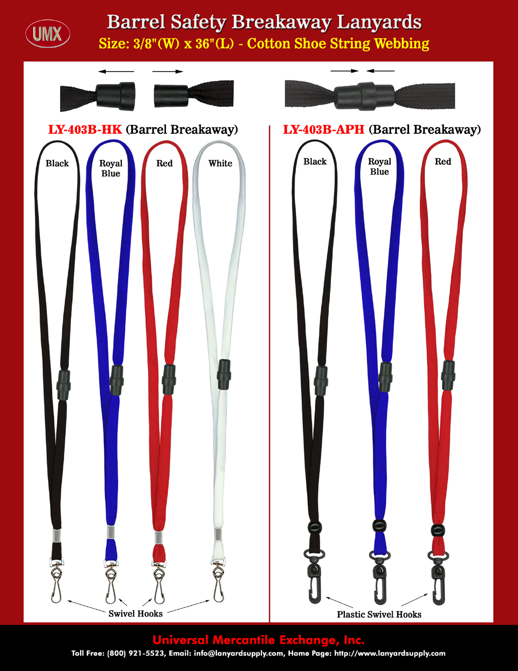Low Cost Non-Metal 3/8" Safety Lanyards