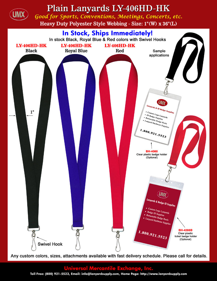 1" Lanyards Thick and Big Lanyards - For Event Pins, Sports Tickets or ID Badges