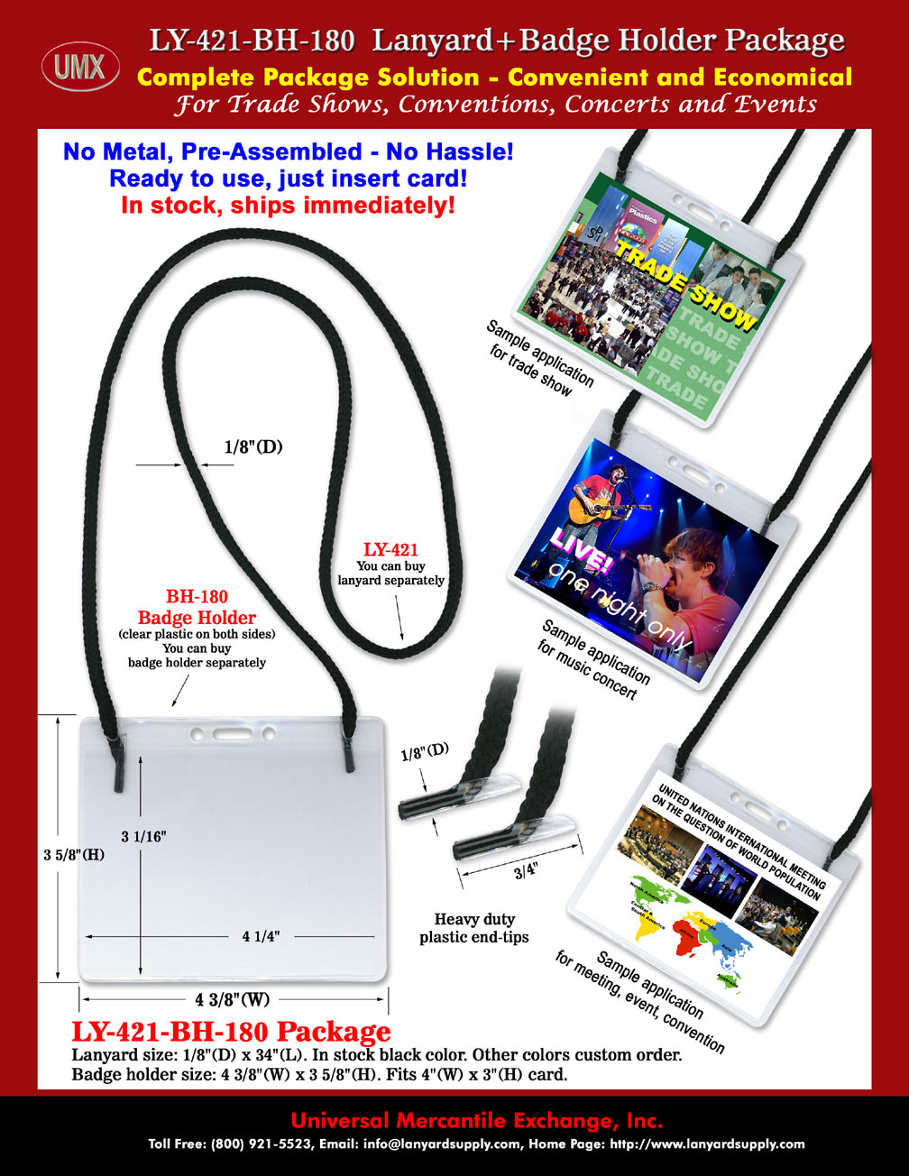 No-Metal, No-Hassle, Fast Dispatch: Special Event Lanyard + Badge Holder Package