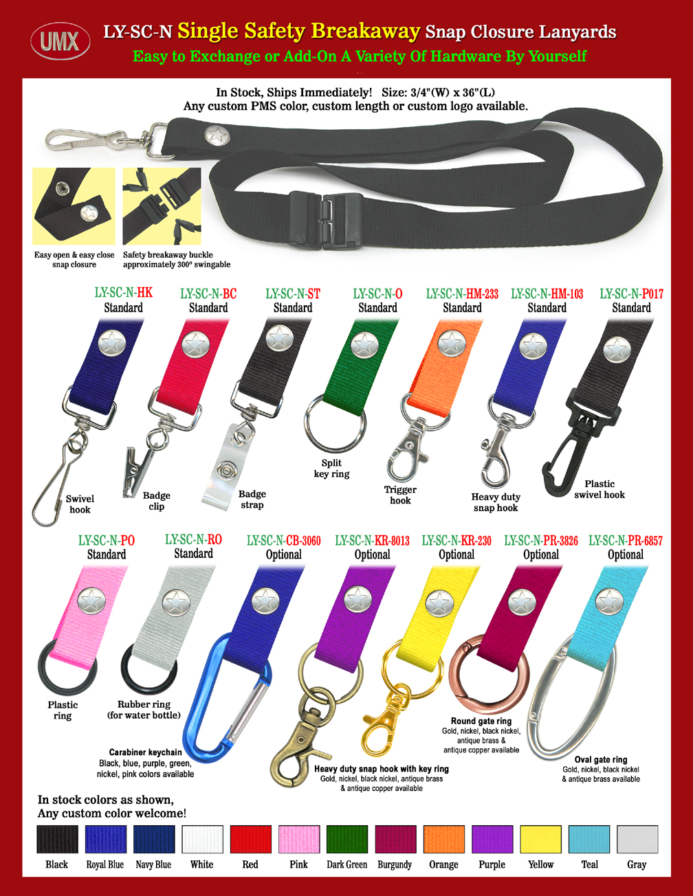 This easy to carry safety lanyards are great for school students, hospital, office employees and any environment with safety required. 